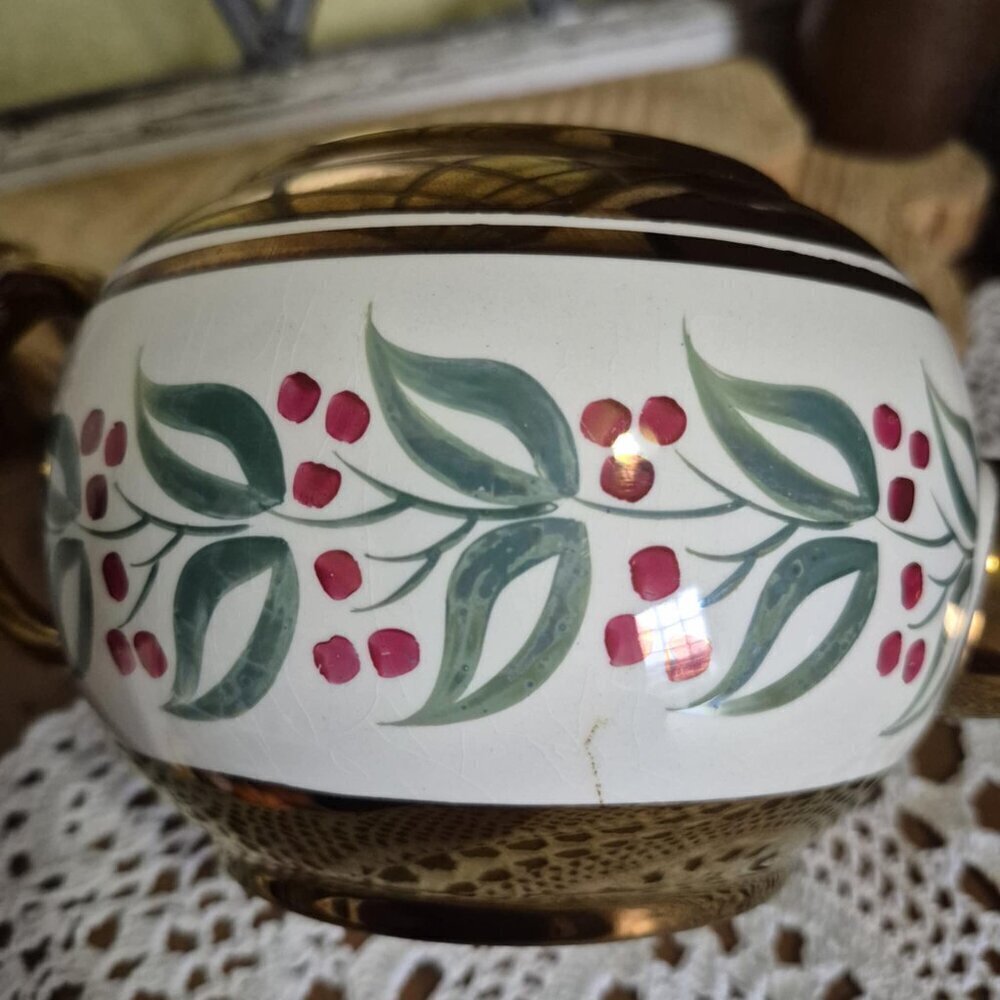 Gather Rings 🍄🧚‍♂️ Vintage WADE 3-Piece Porcelain Tea Set Berry Pattern - Picture 4 of 16
